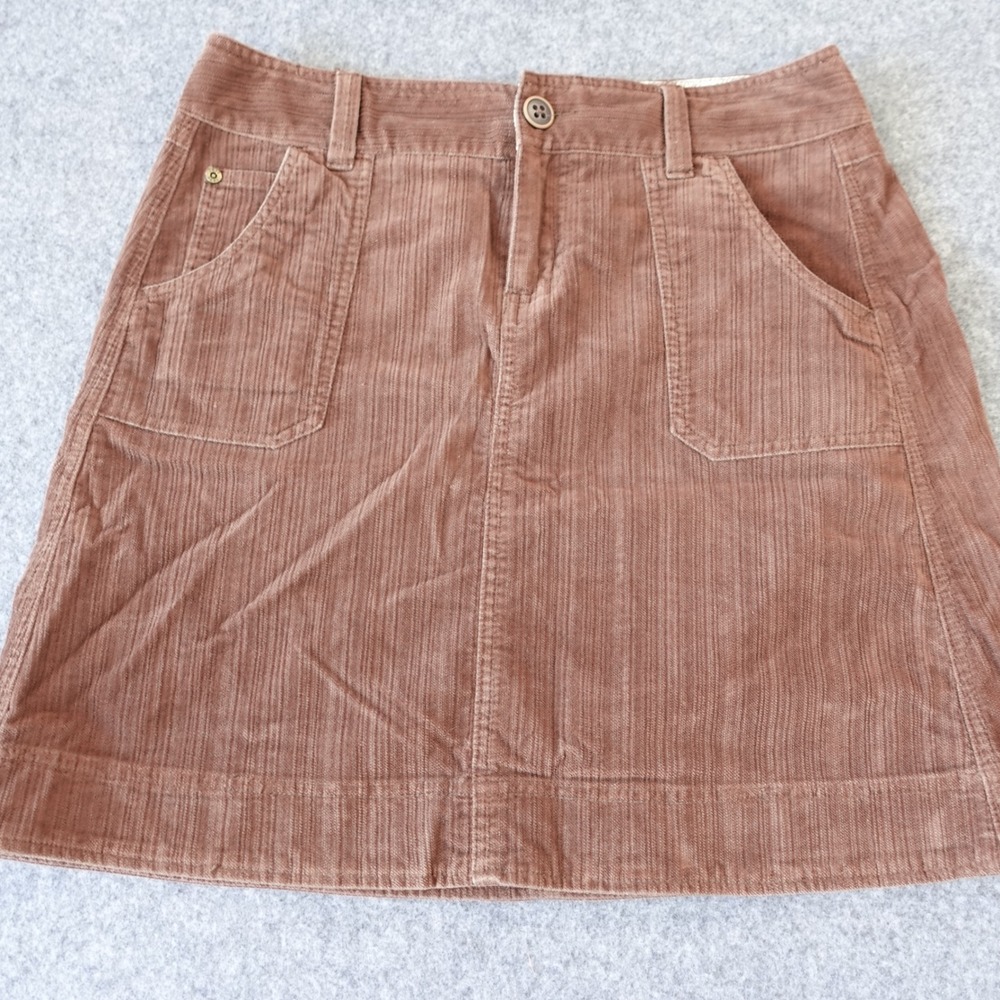 Woolrich Womens Brown Corduroy Mini Skirt Herringbone Texture Size 6 5064 DRO